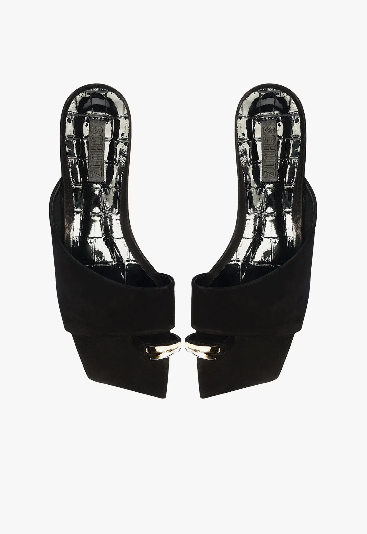 Fluid Motionwear Soft Impact Jodie Black Leather Flat Sandal