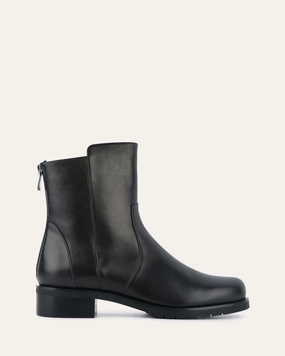 Johnston Flat Ankle Boots Black Leather Elevated Simplicity