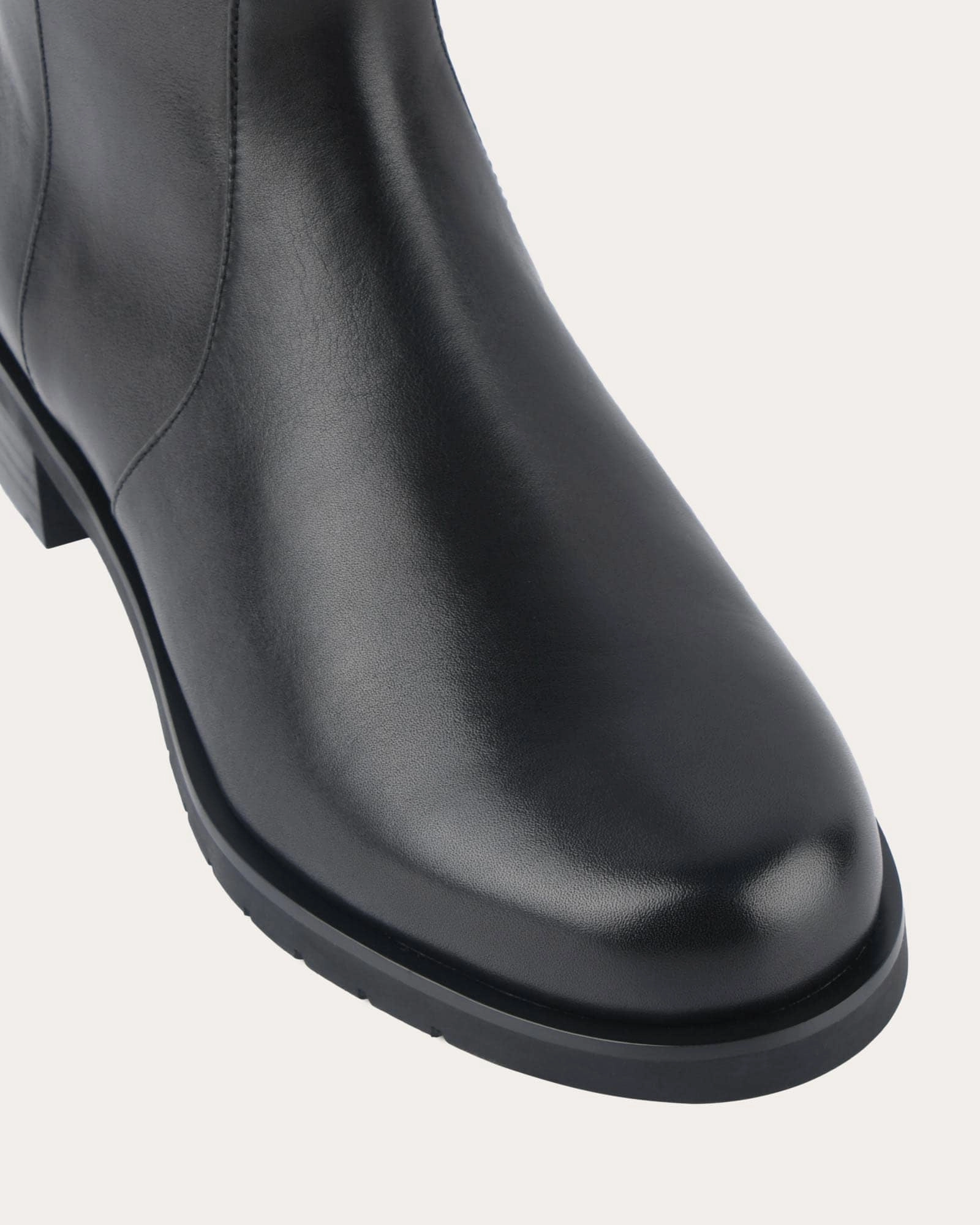 Johnston Flat Ankle Boots Black Leather Shift Into Ease