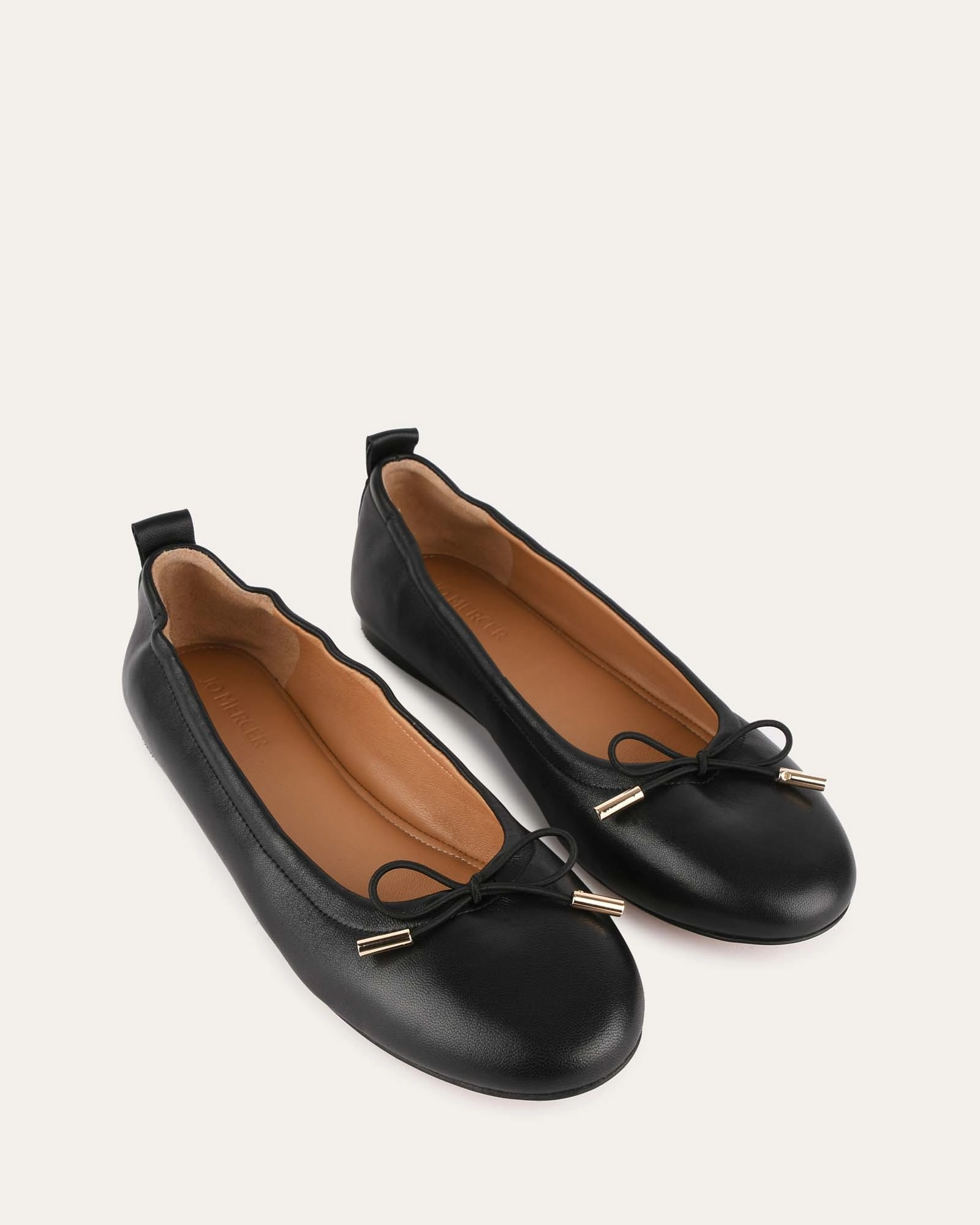 Jolie Casual Flats Black Leather Simple Uniform