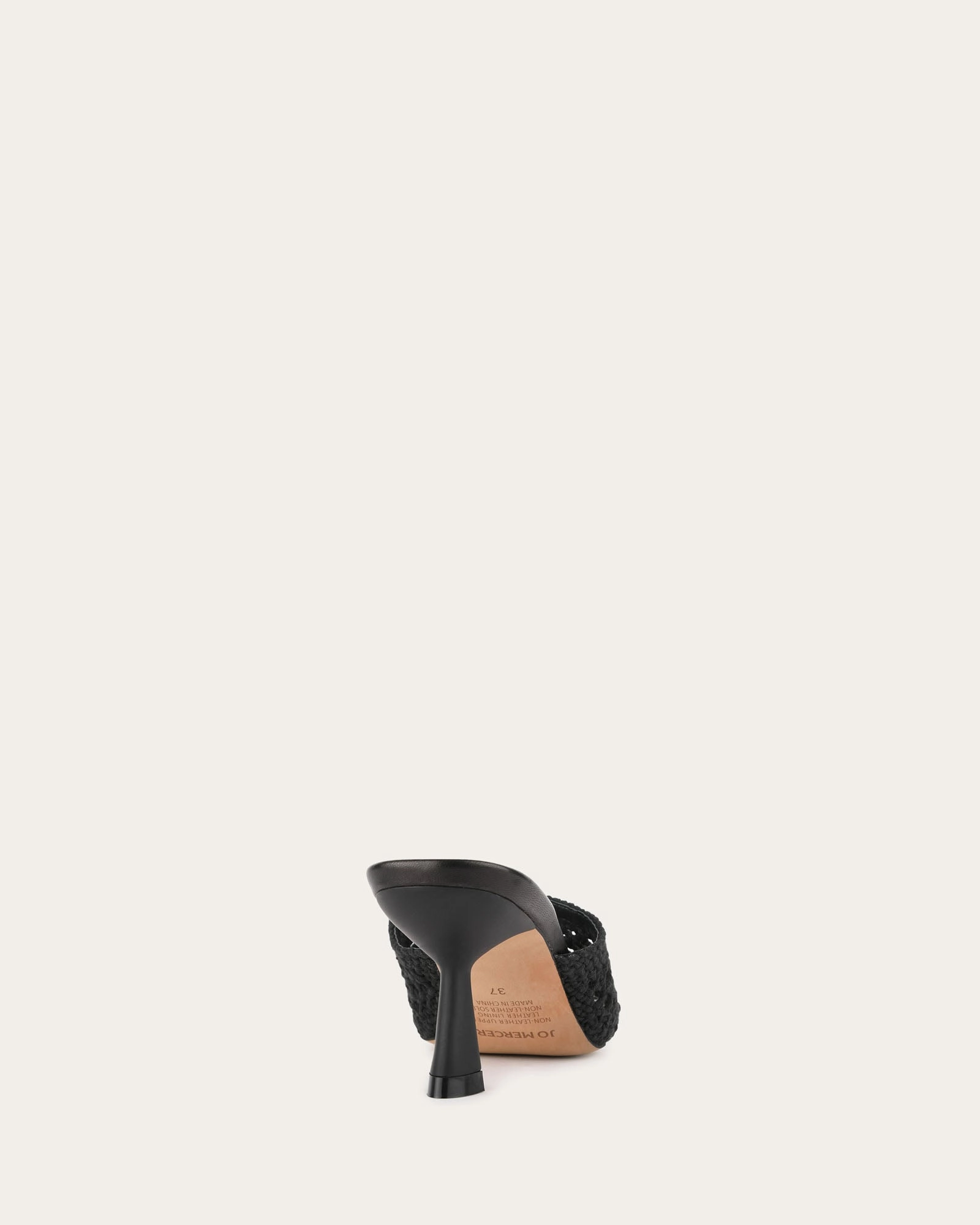 Structured Motion Cool Experience Jordyn Mid Heel Sandals Black Textile
