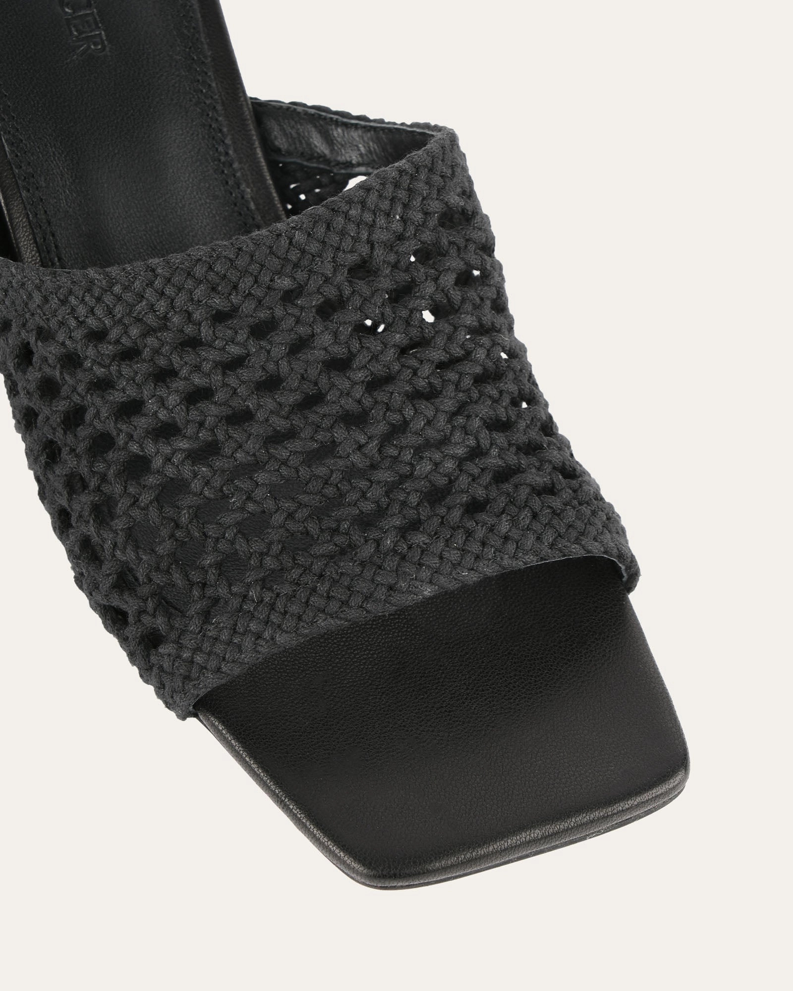 Modular Uniform Jordyn Mid Heel Sandals Black Textile