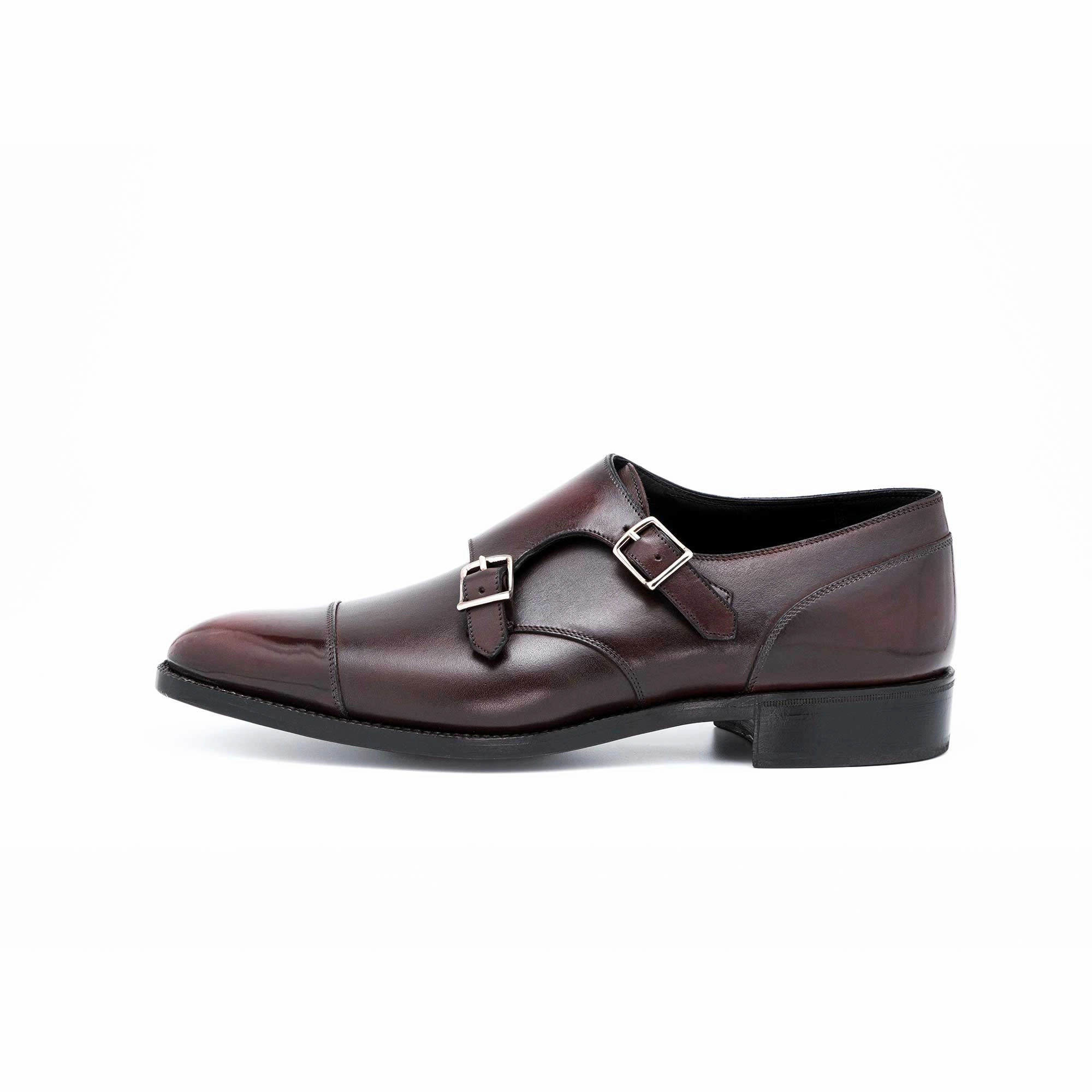 Living Wear Quiet Impact Joseph Double Monk Shoe Mto - Dark Mahogany