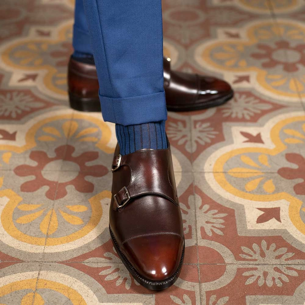 Joseph Double Monk Shoe Mto - Dark Mahogany Fluid Design