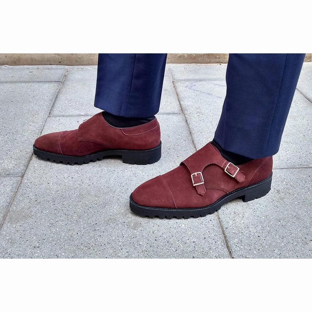 Minimal Details Everyday Comfort Joseph Double Monk Shoe Mto - Victoria Suede