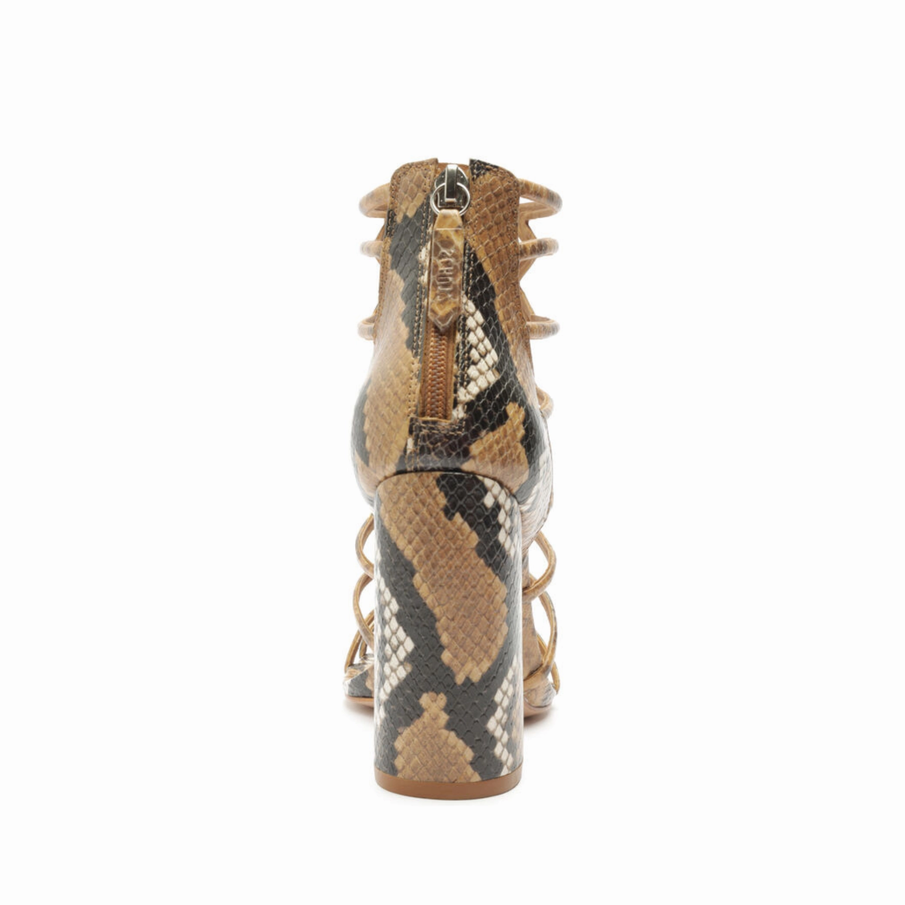 Julianna Block Snake-Embossed Leather Sandal Wear Reimagined