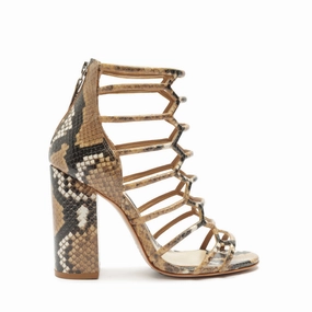 Universal Function Visual Ease Julianna Block Snake-Embossed Leather Sandal