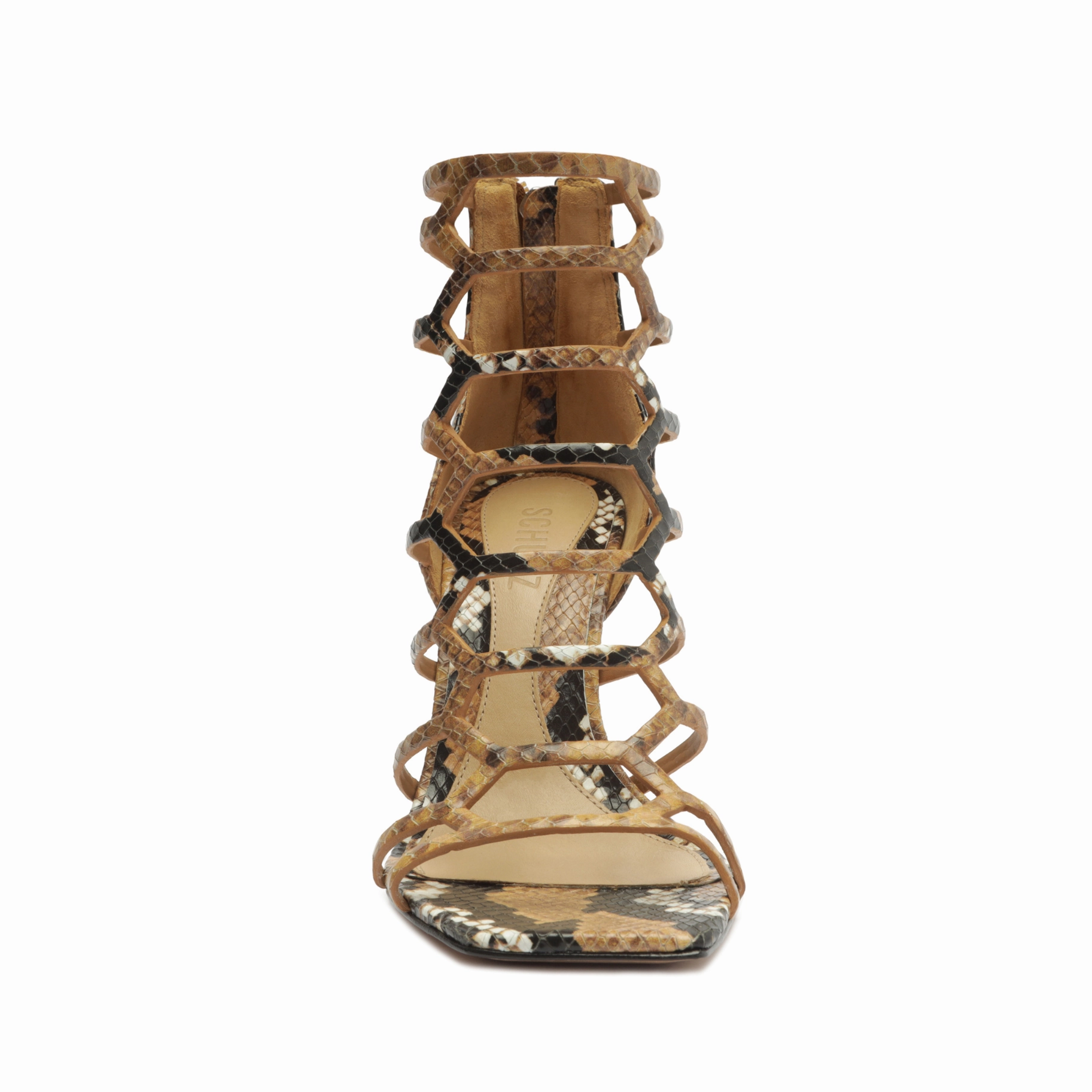Julianna Snake-Embossed Leather Sandal Street Form Go-Mode Fit