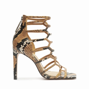 Conscious Form Sleek Mindset Julianna Snake-Embossed Leather Sandal
