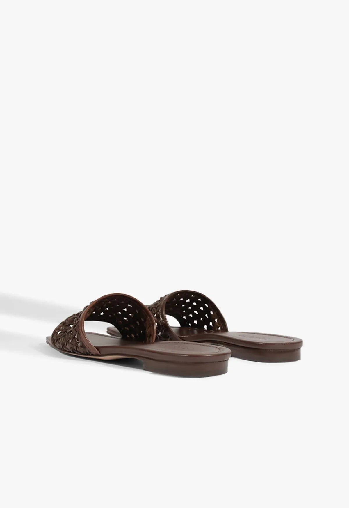 Made To Perform Juliet Brown Leather Flat Sandal