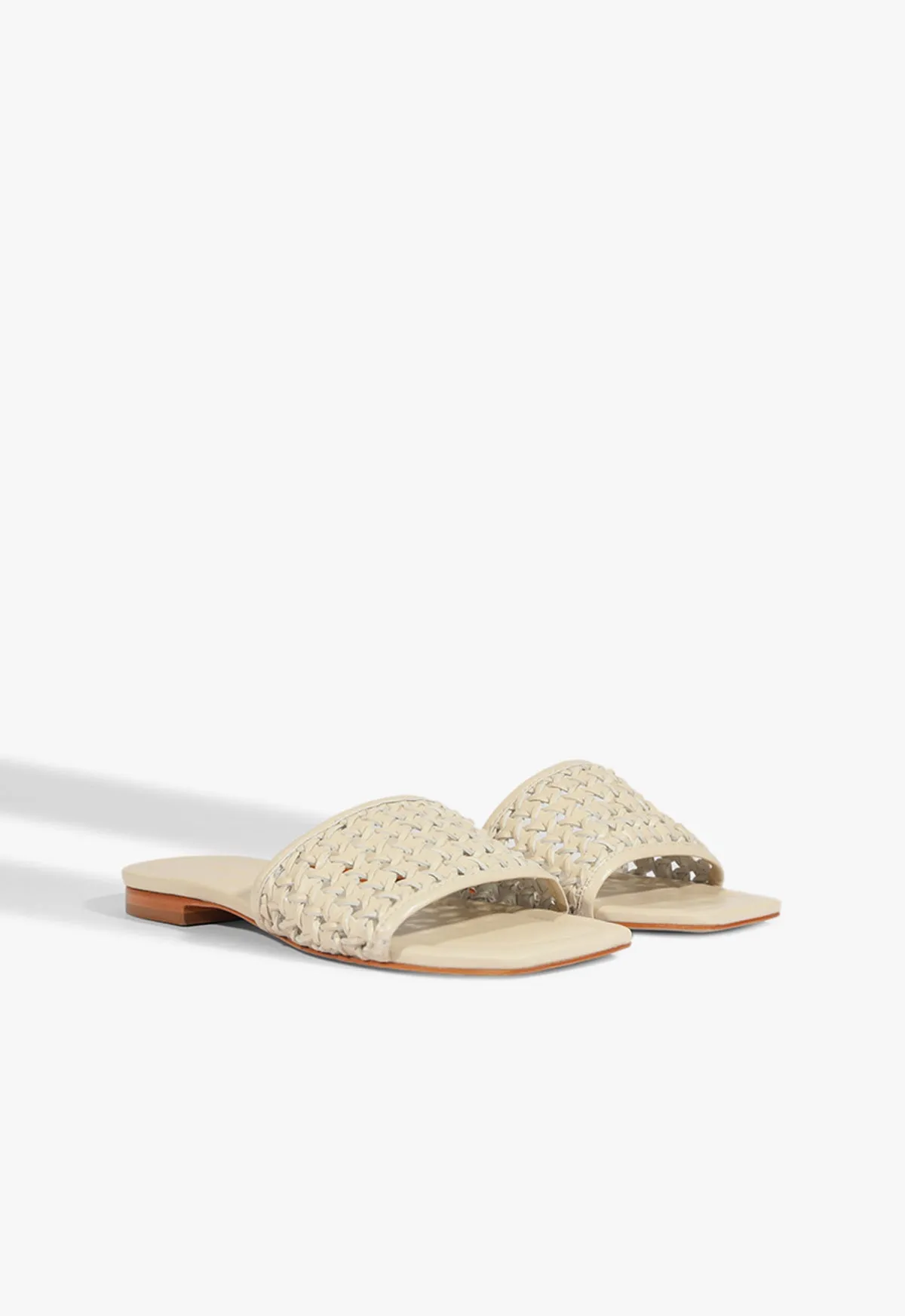 Versatile Build Juliet White Leather Flat Sandal