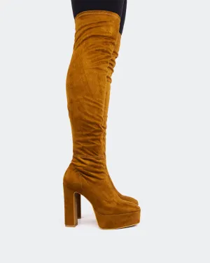 Comfort Refined Kalaf Camel Suede Stretch
