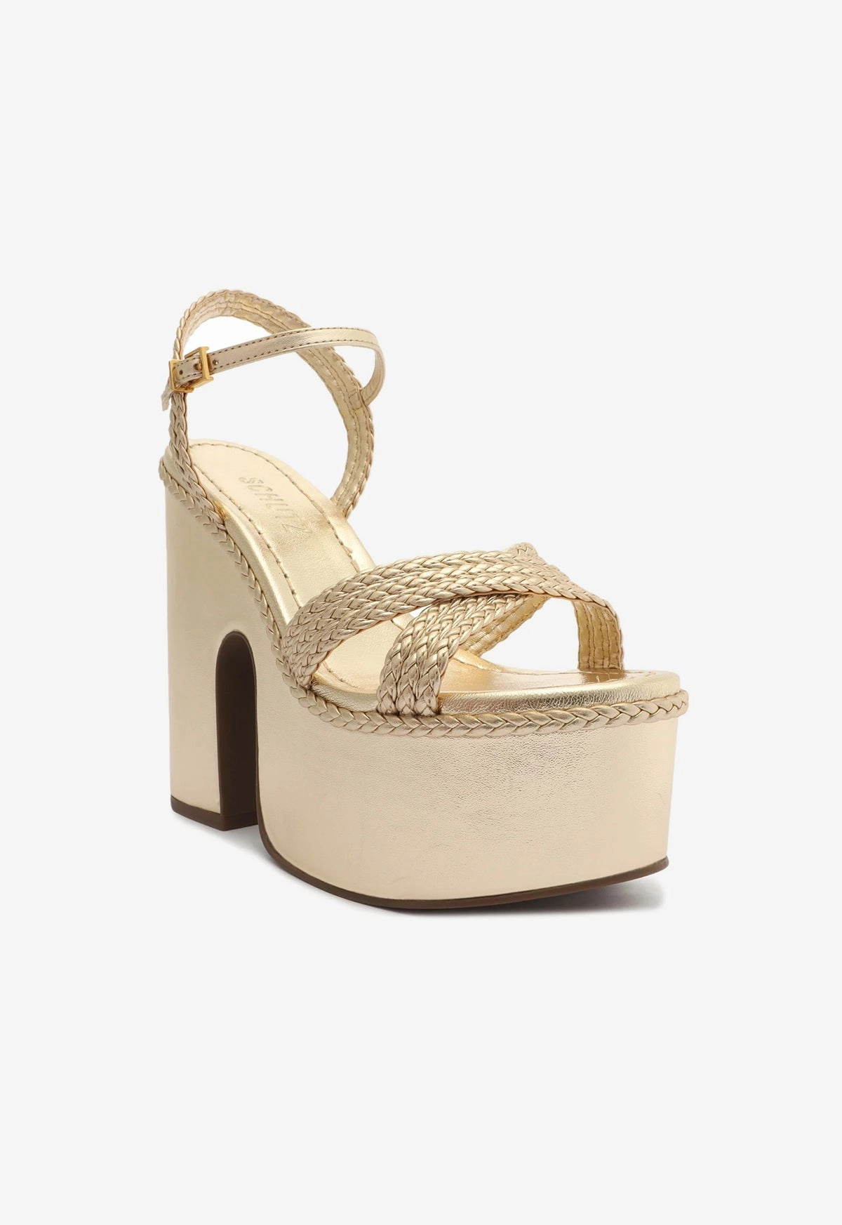 Sleek Essentials Karima Cutout Metallic Nappa Sandal