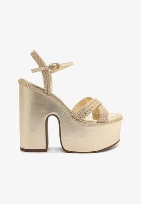 The New Essential Karima Cutout Metallic Nappa Sandal
