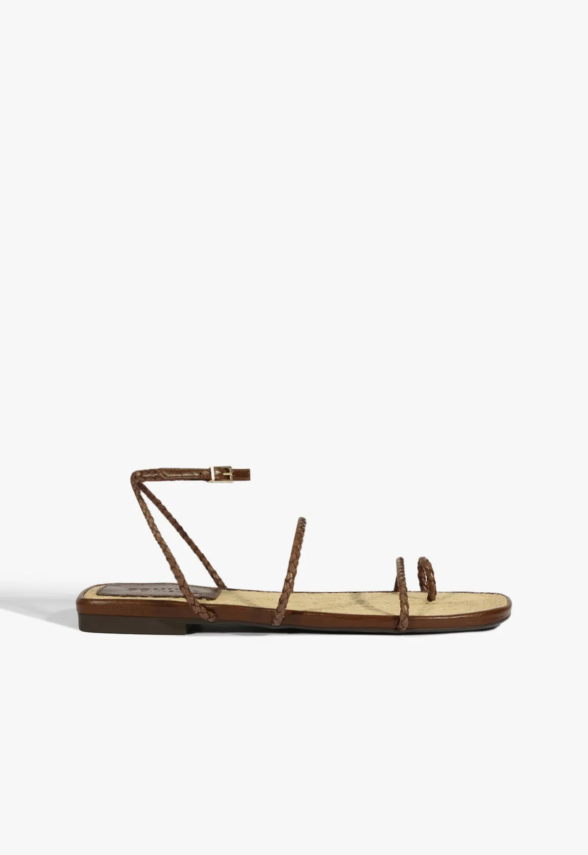 Kaya Brown Leather Flat Sandal Built For Pace