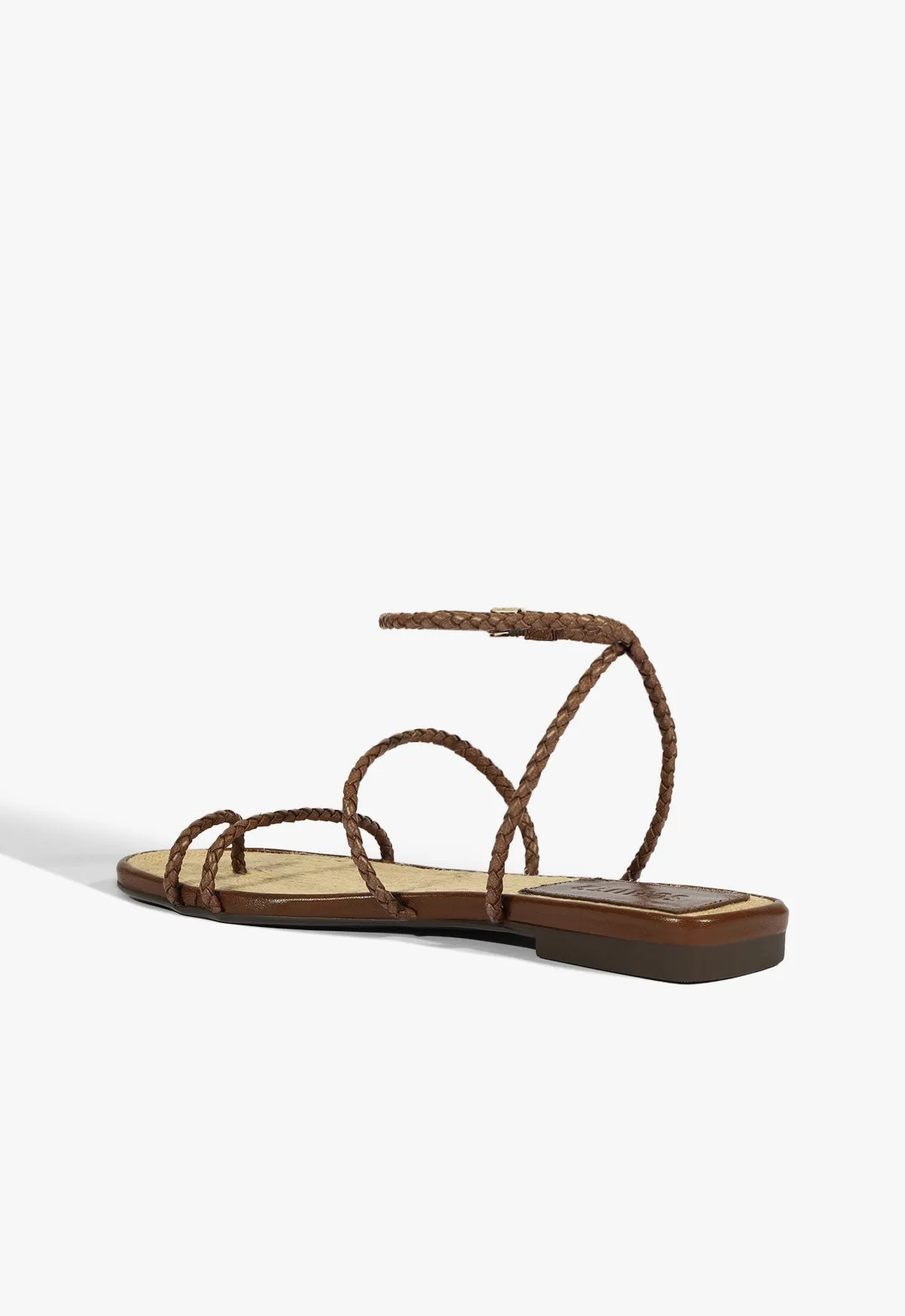 Fit-Flow Core Rhythm Kaya Brown Leather Flat Sandal