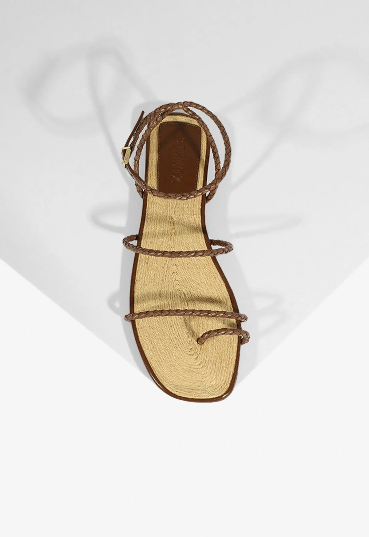 Kaya Brown Leather Flat Sandal Step Into Rhythm