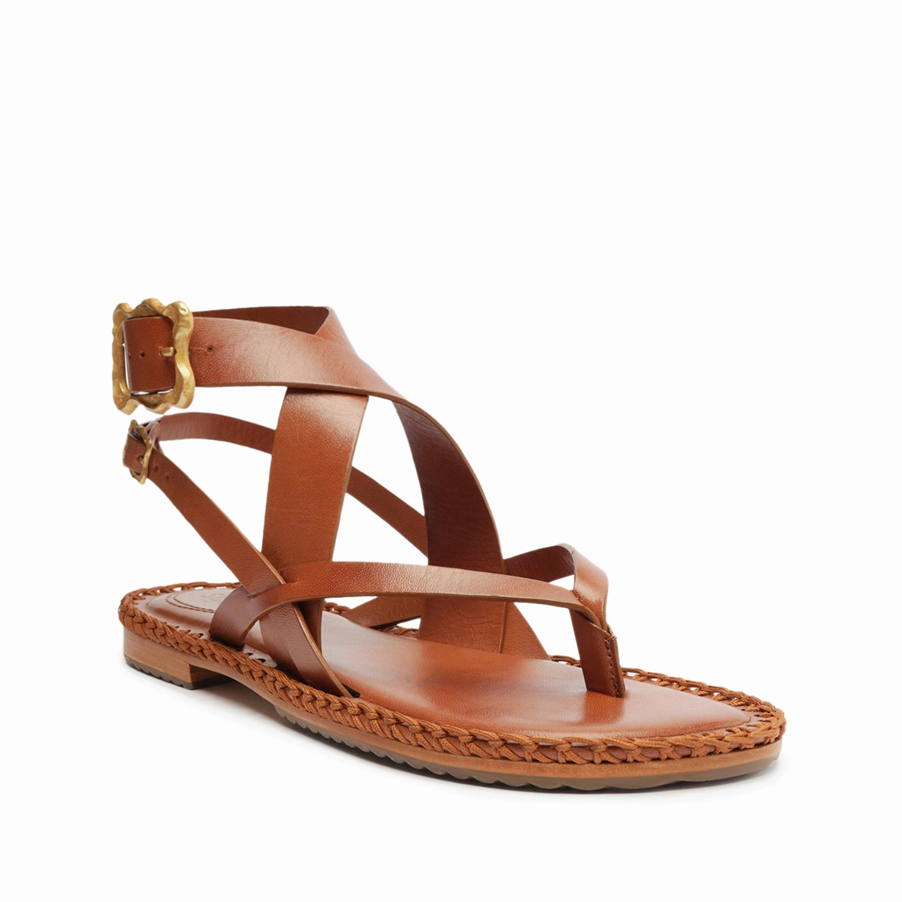 Keith Flat Leather Sandal Modern Rhythm