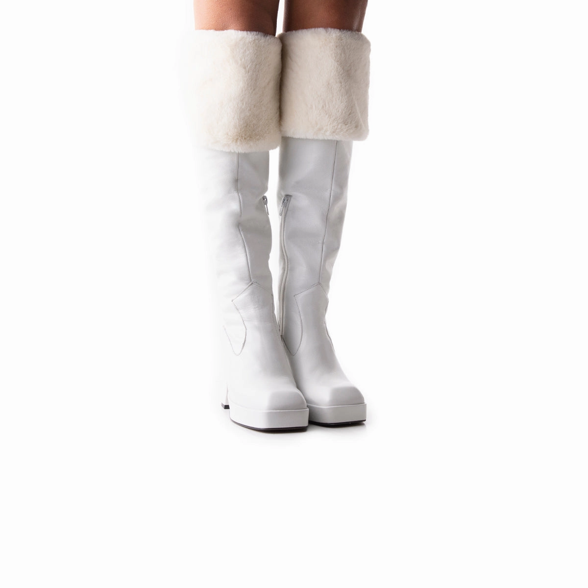 Kelani White Leather Sleek Routine Minimal Design