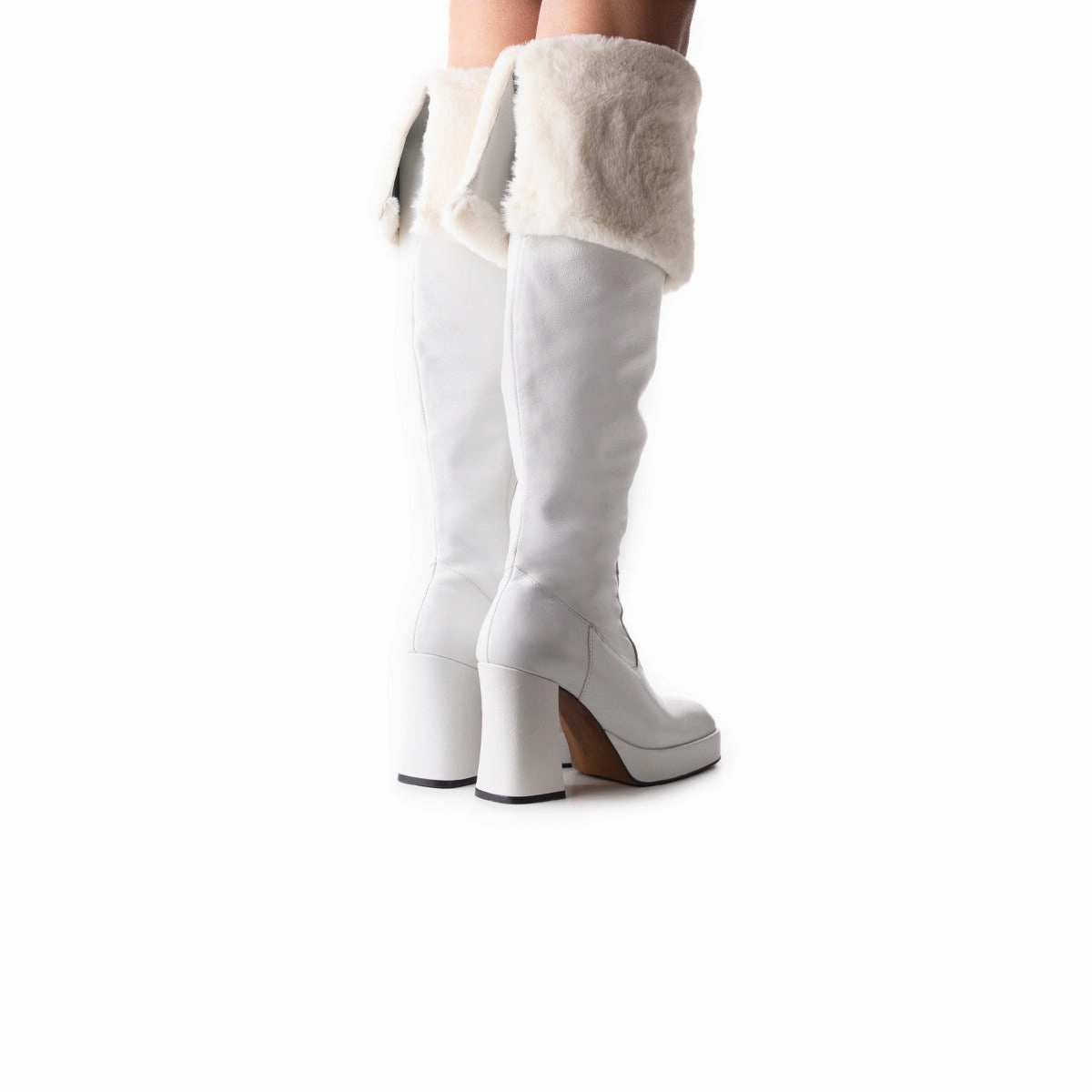 Kelani White Leather Smart Layering Crafted For Presence