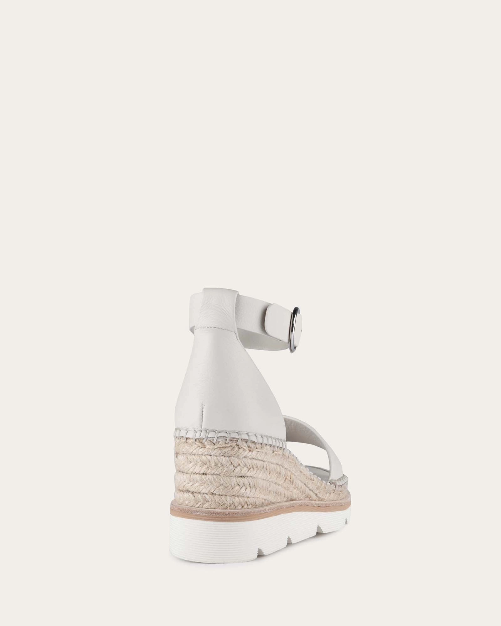 Less Is Bold Kelly Mid Heel Wedges Bone Leather