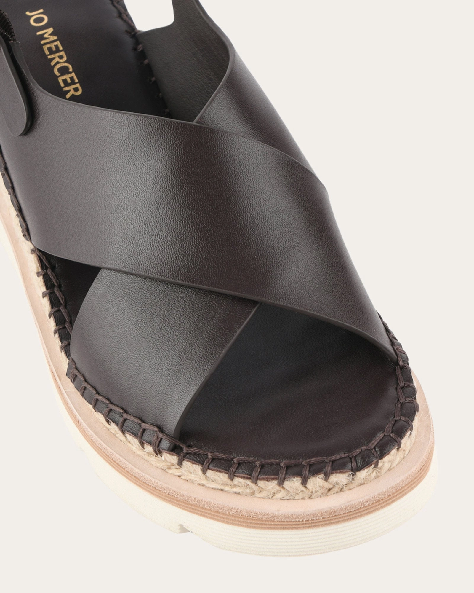 Kimberley Mid Wedge Sandals Bitter Choc Leather Curated For Motion Light-Living