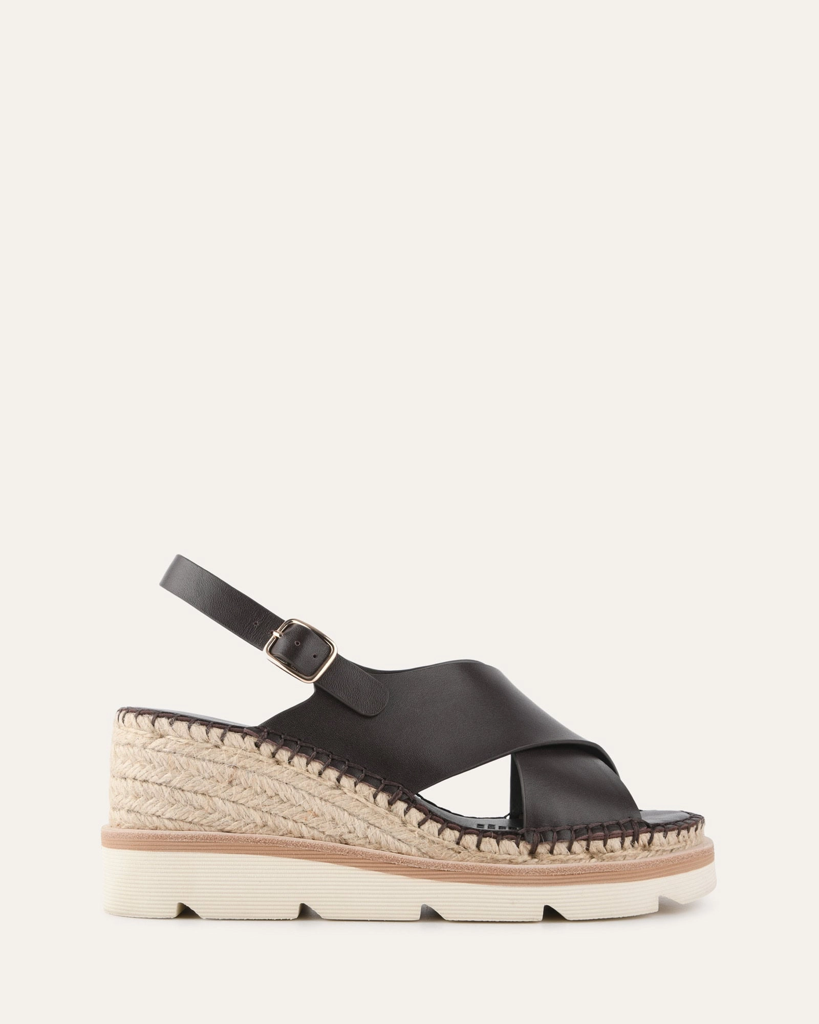 Built For Feel Life, Reimagined Kimberley Mid Wedge Sandals Bitter Choc Leather