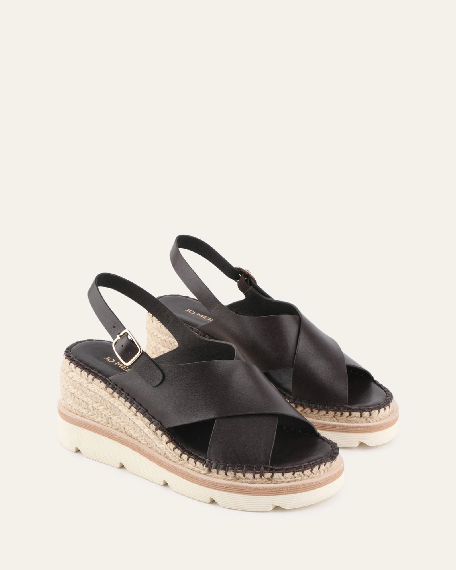 Kimberley Mid Wedge Sandals Bitter Choc Leather Seasonless Drop Optimized Outfit