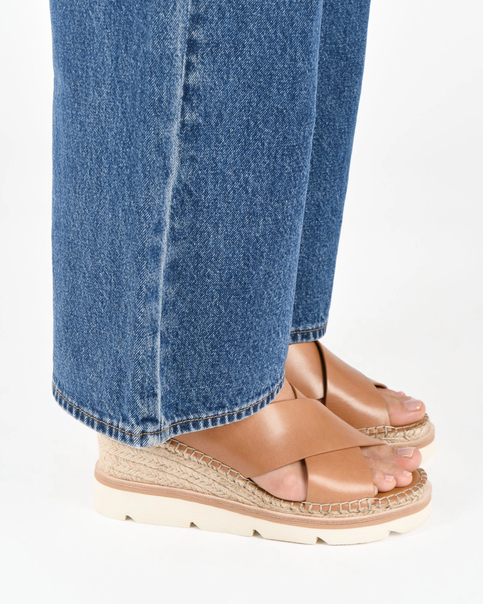 Kimberley Mid Wedge Sandals Tan Leather Lifestyle Modular