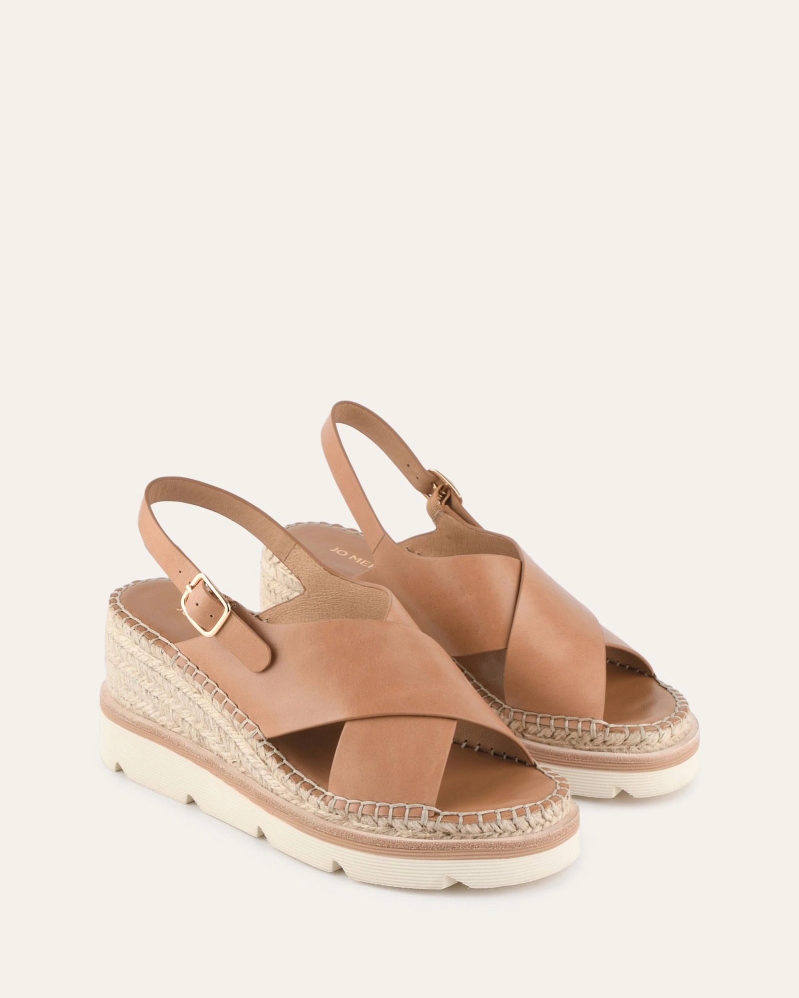 Kimberley Mid Wedge Sandals Tan Leather Refined Balance Your Daily Function