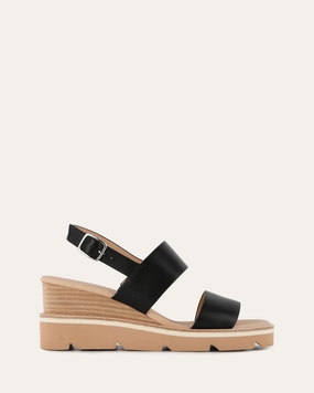 Modern Essentials Kinney Wedge Sandal Black Leather