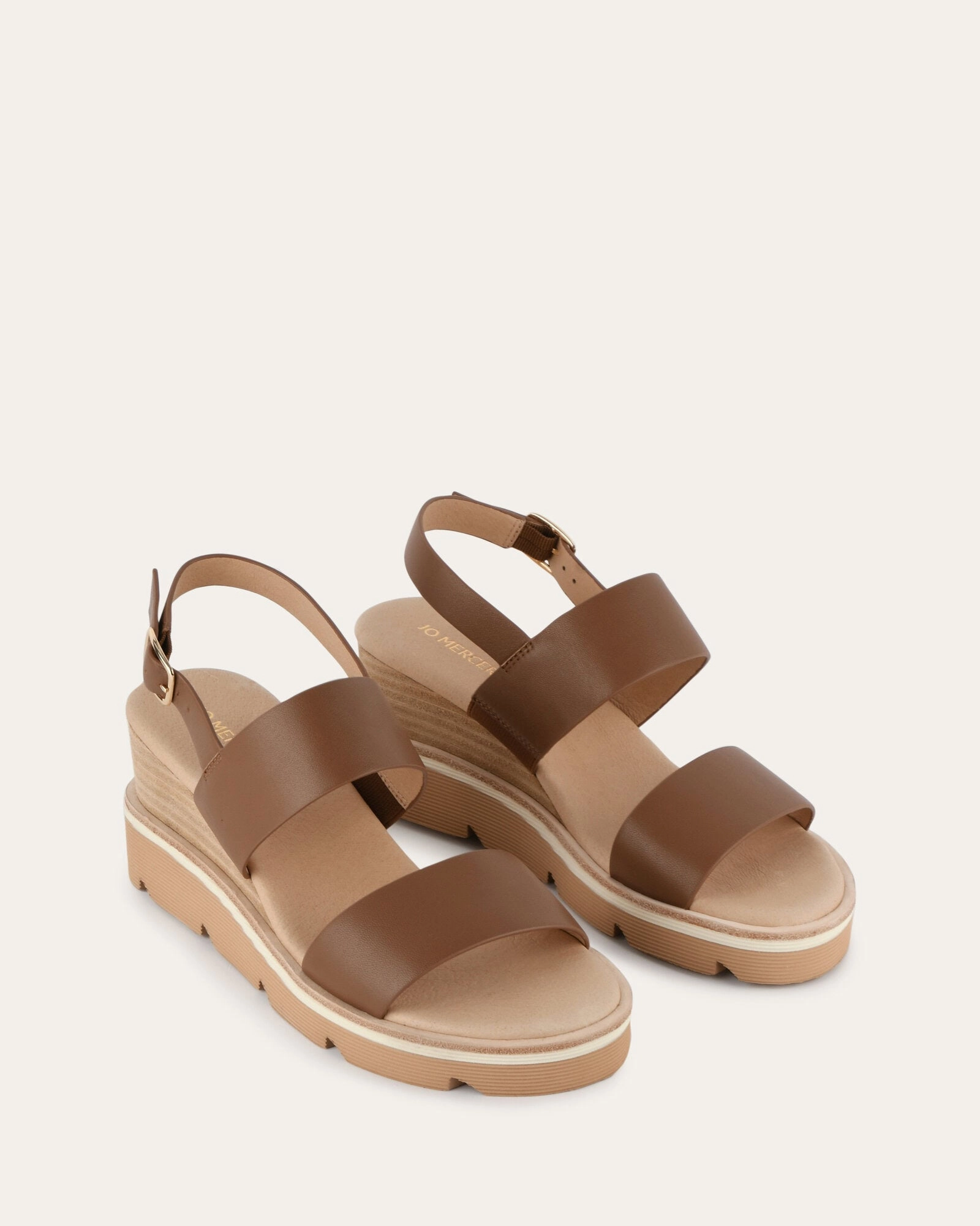 Daily-Ready Kinney Wedge Sandal Dark Tan Leather