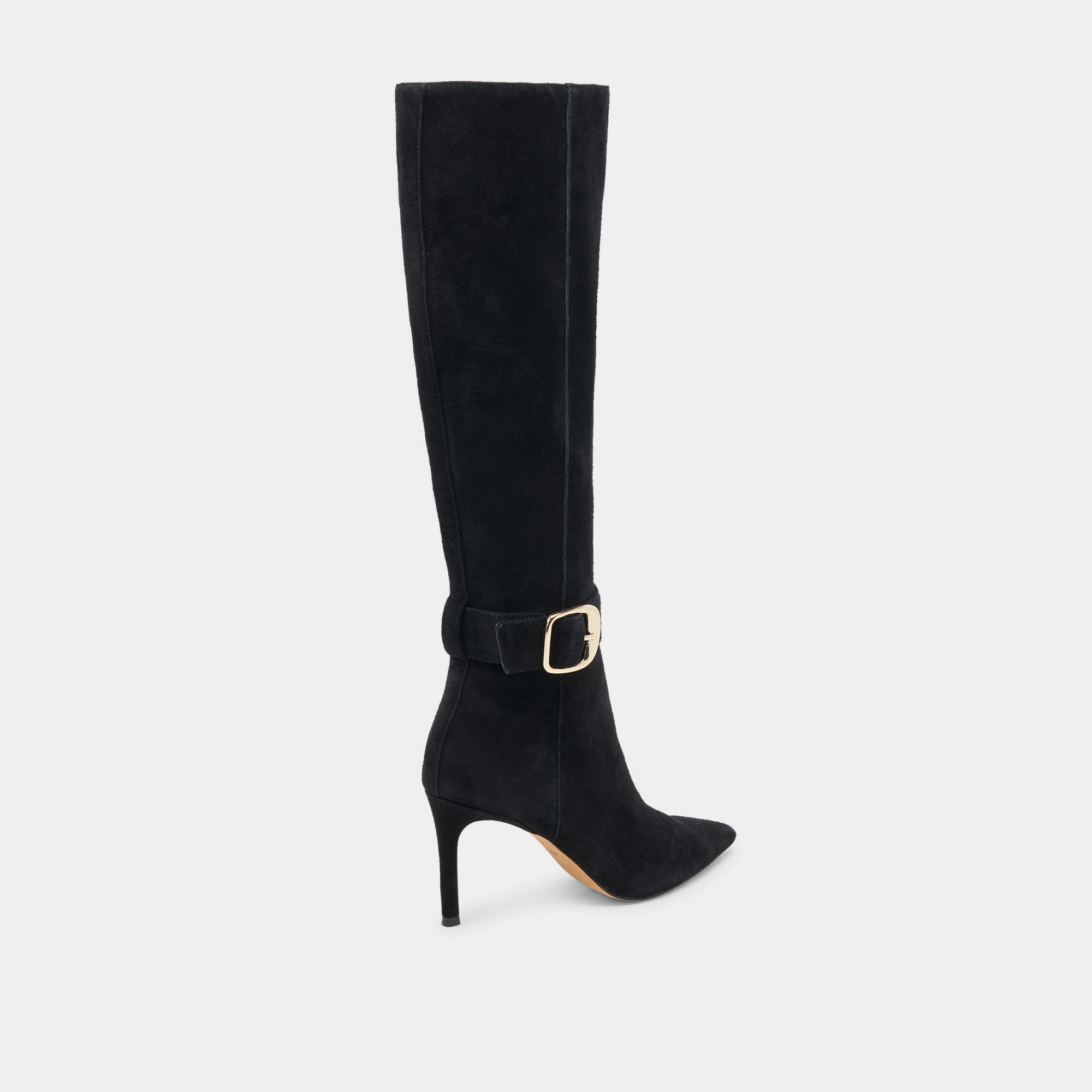 Kinzy Wide Calf Boots Onyx Suede Modern Rhythm Crafted Ease