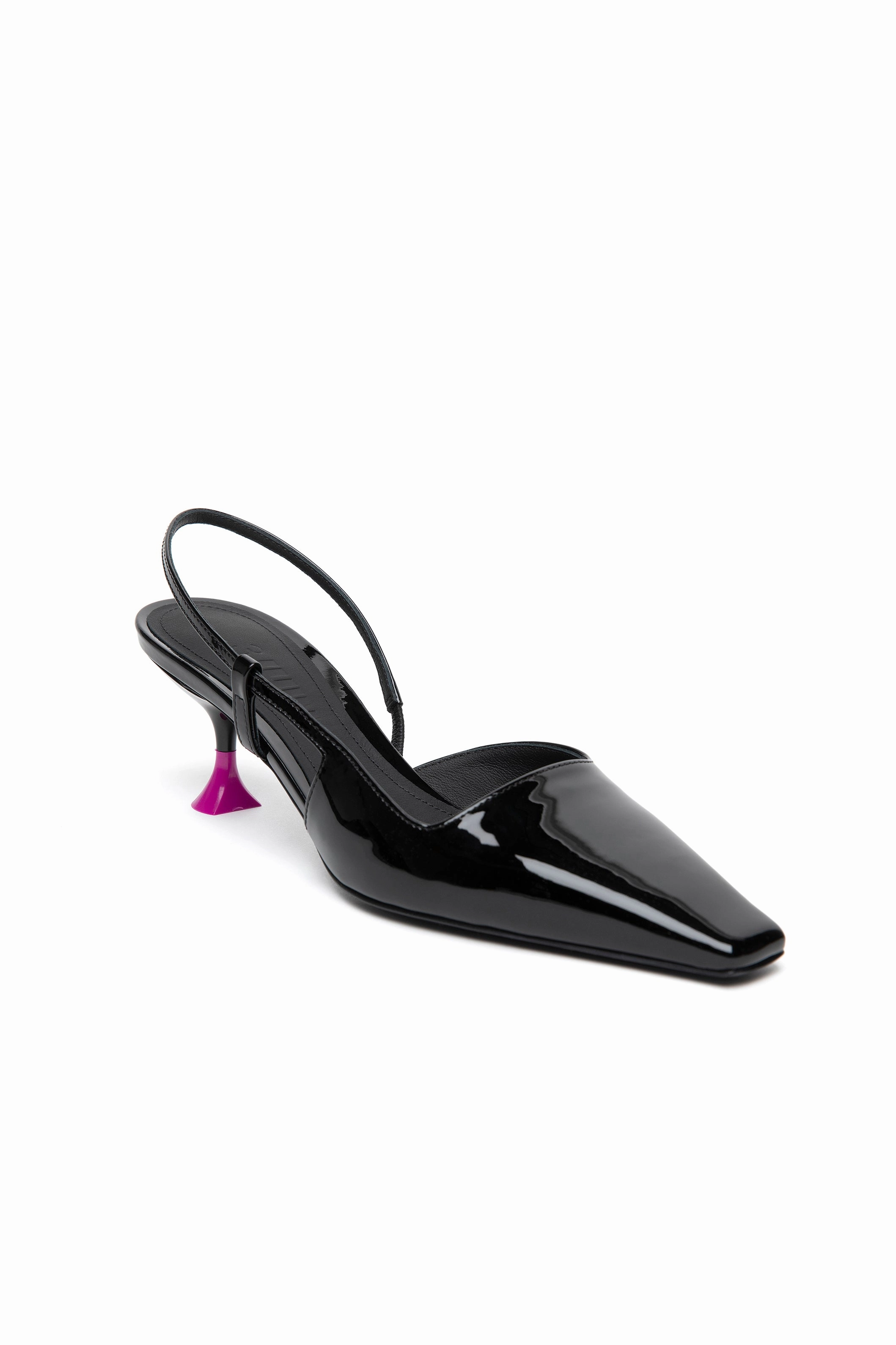 Kira Cris Patent Slingback Shoe In Black Effortless Edge