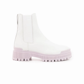 Relaxed Refinement Kirby White Leather/Lilac Sole