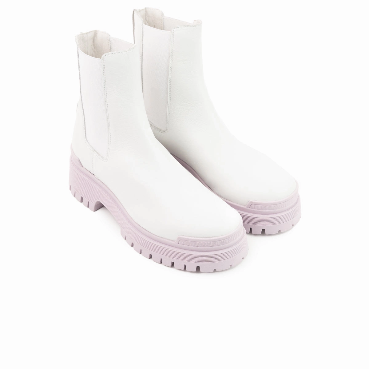 Move All Day Kirby White Leather/Lilac Sole