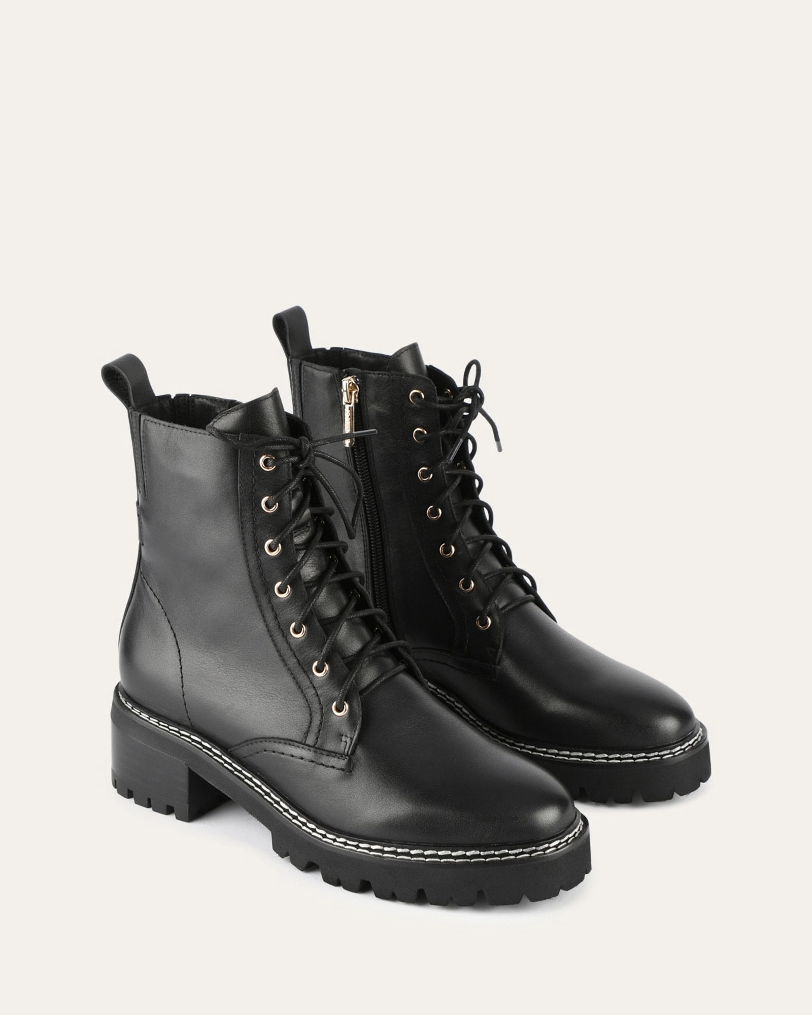 Easy Fit System Motion-Driven Koda Flat Ankle Boots Black Leather
