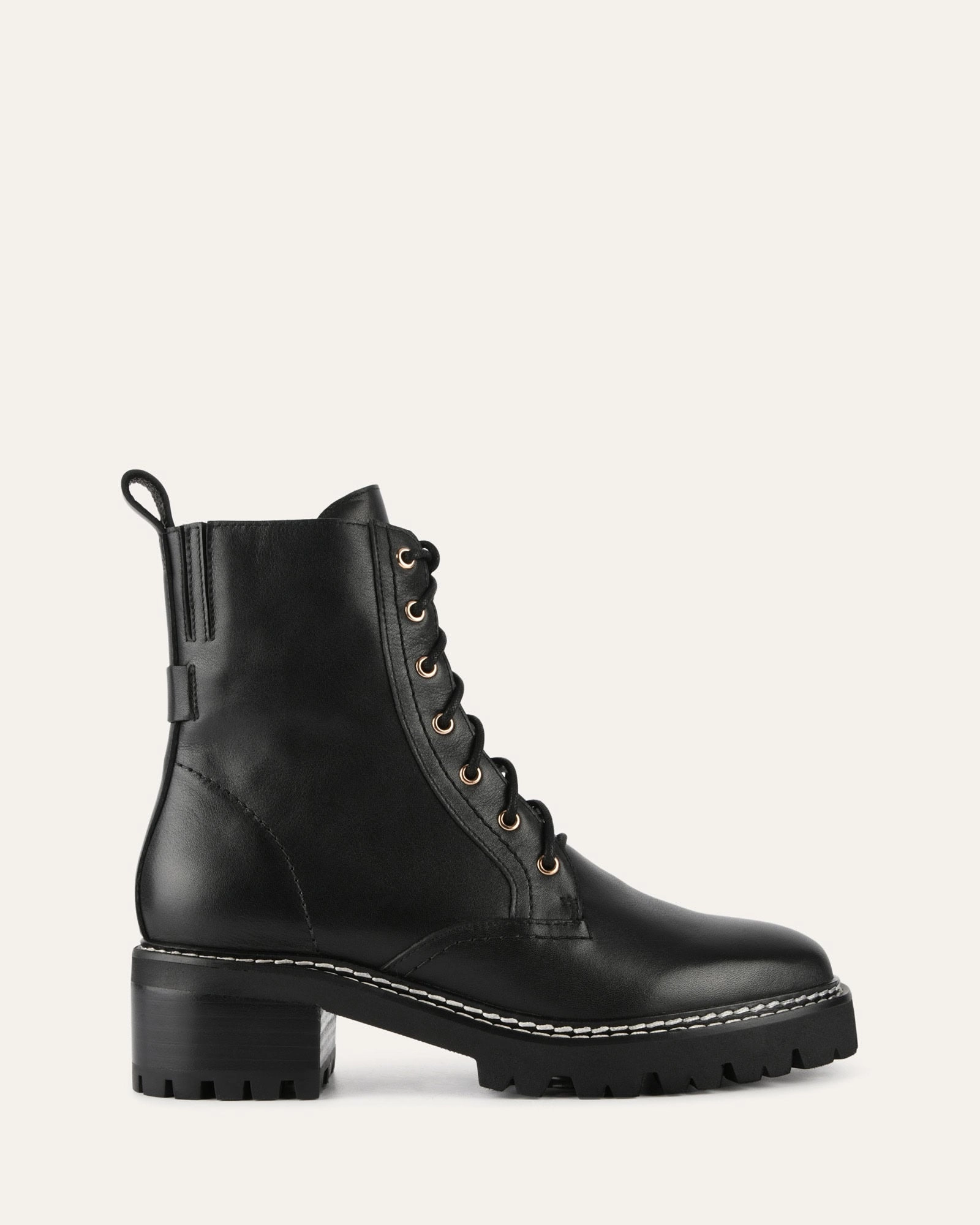 Universal Fit Clean-Styled Koda Flat Ankle Boots Black Leather