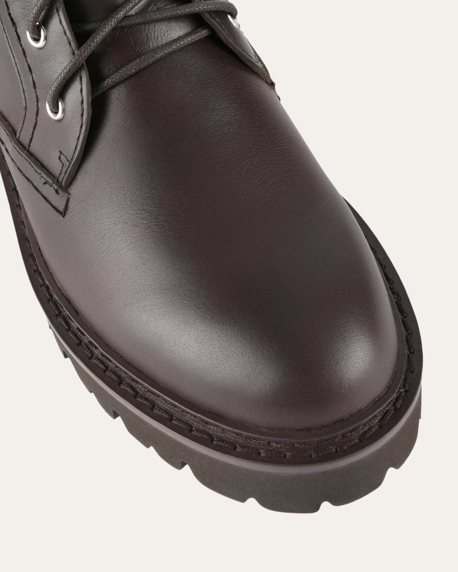 Refined Edgewear Koda Flat Ankle Boots Cacao Leather