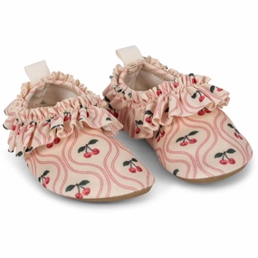 Subtle Tone Designed For Presence Konges Sl?Jd Cherry Pink Motif Merle Frill Swim Shoes