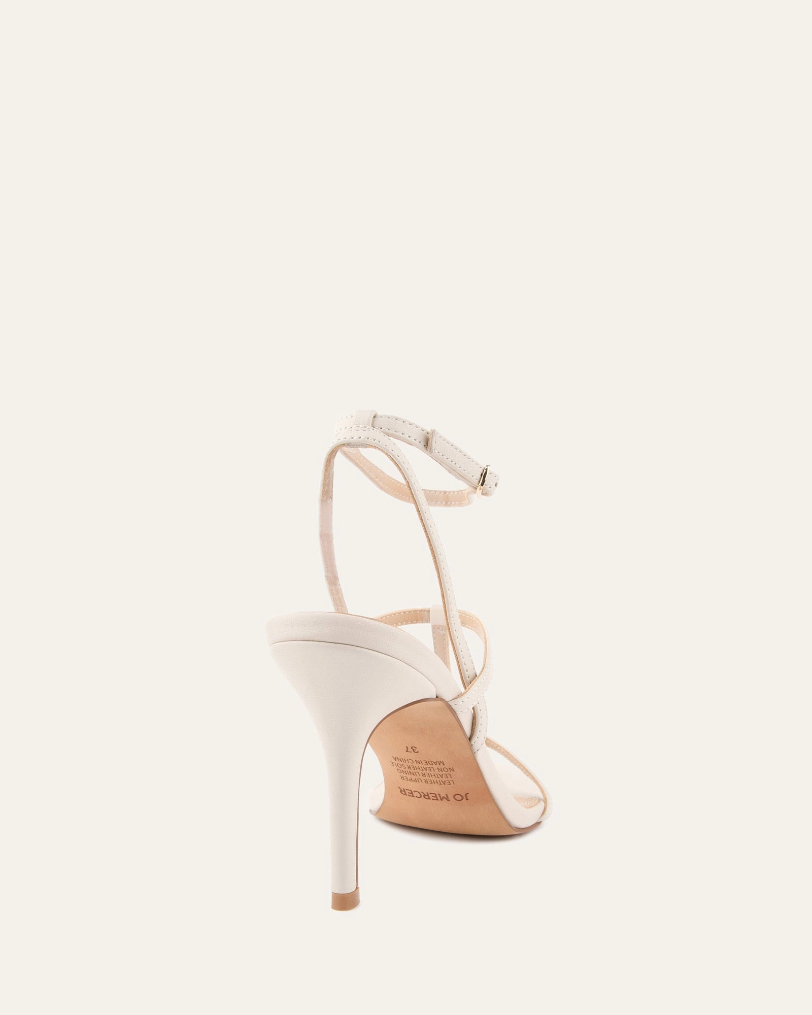 Quiet Statement Lacey High Heel Sandals Off White Leather
