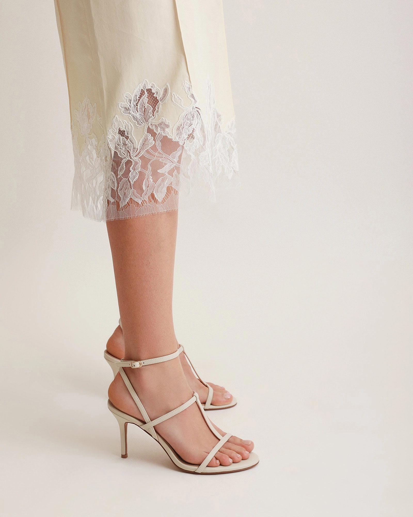 Active Corewear Lacey High Heel Sandals Off White Leather