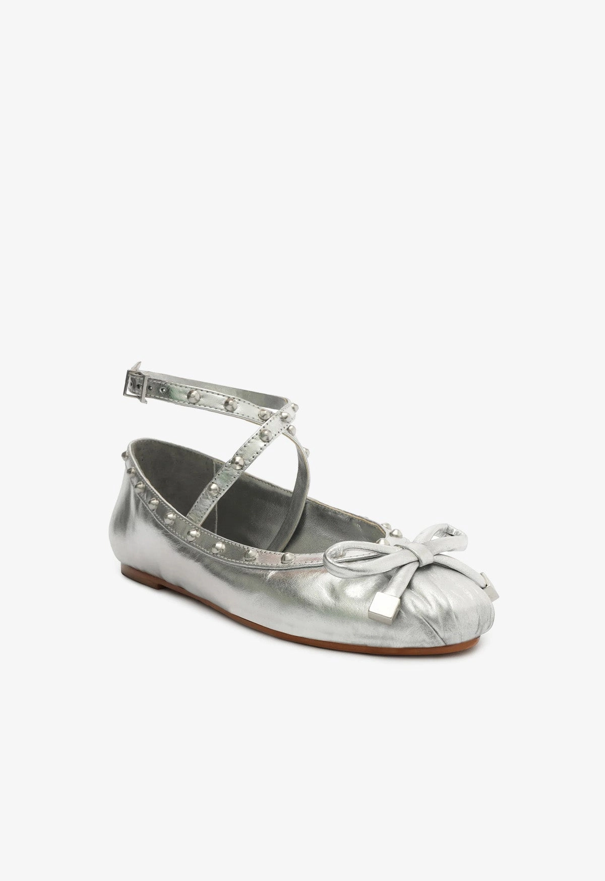 Larissa Metallic Leather Flat Comfort Refined