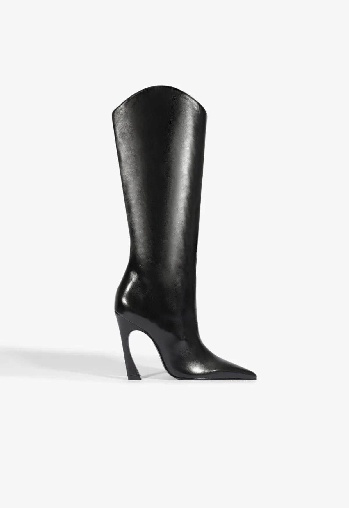 Maryann Up Curve Leather Boot Cool Minimalism Everyday Ease