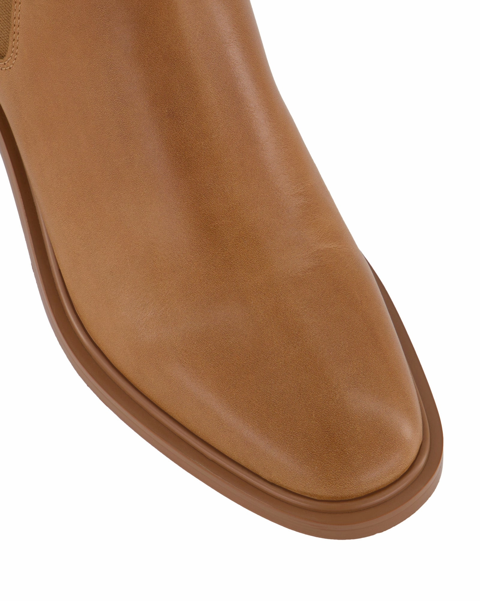 Mona Flat Ankle Boots True Tan Leather Effortless Minimal