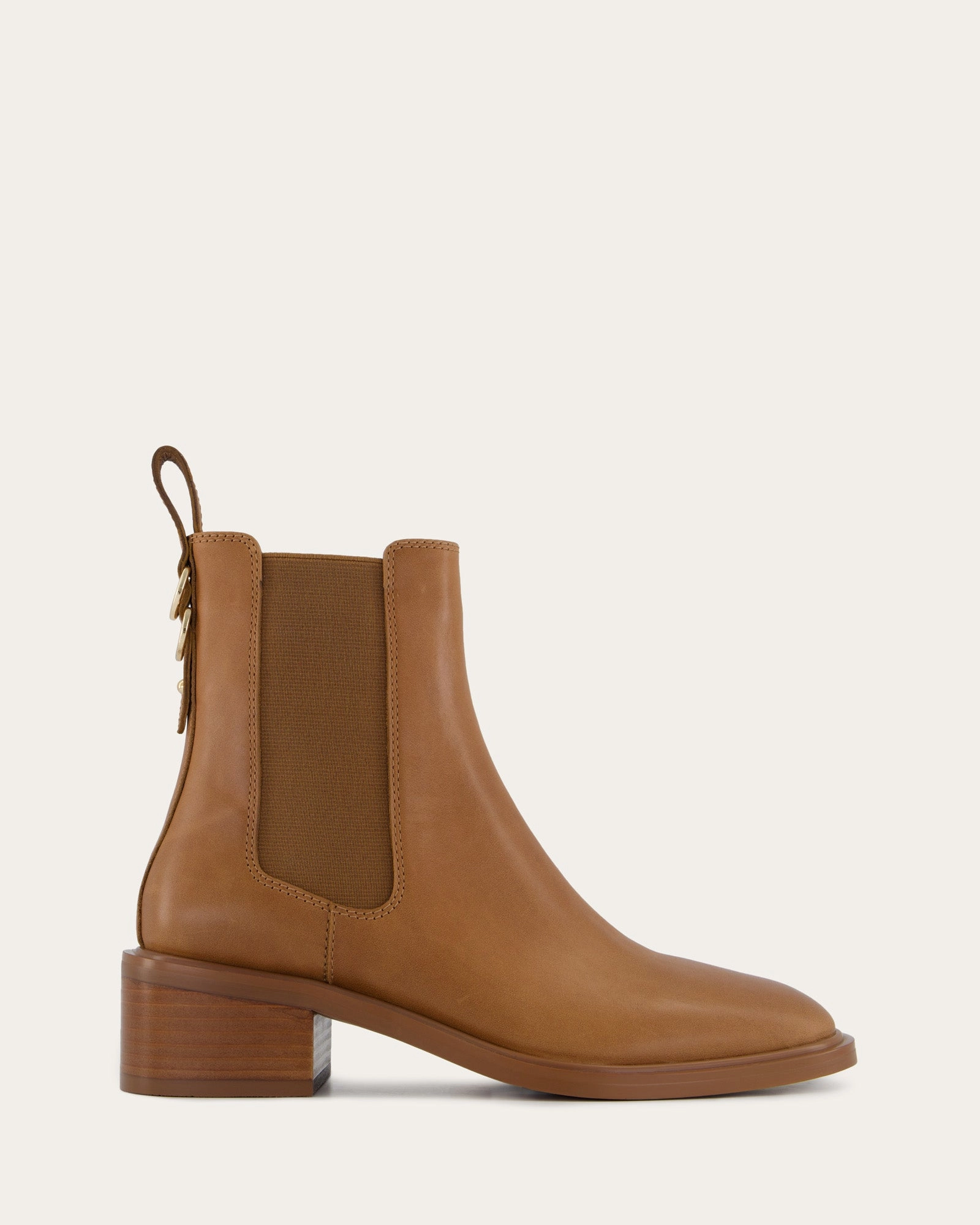 Crafted Ease Mona Flat Ankle Boots True Tan Leather