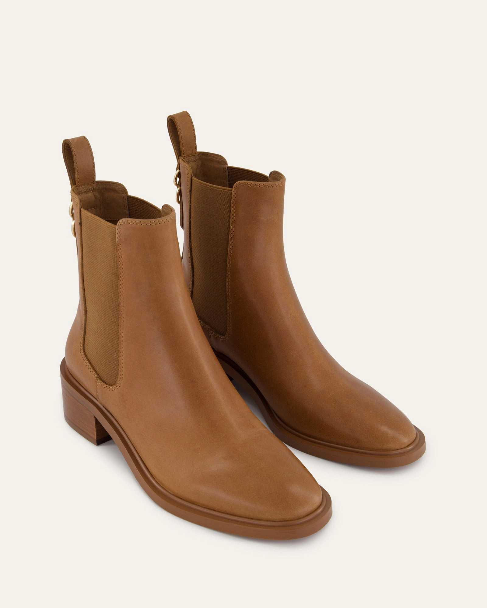 Day-To-Day Fit Mona Flat Ankle Boots True Tan Leather
