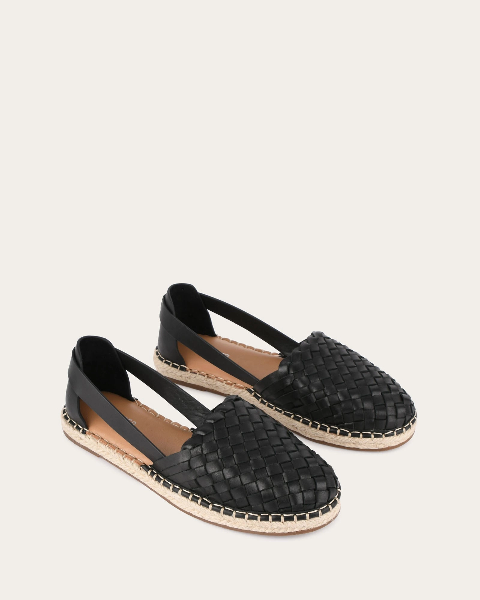 Built For Today Opal Flat Espadrilles Black Leather
