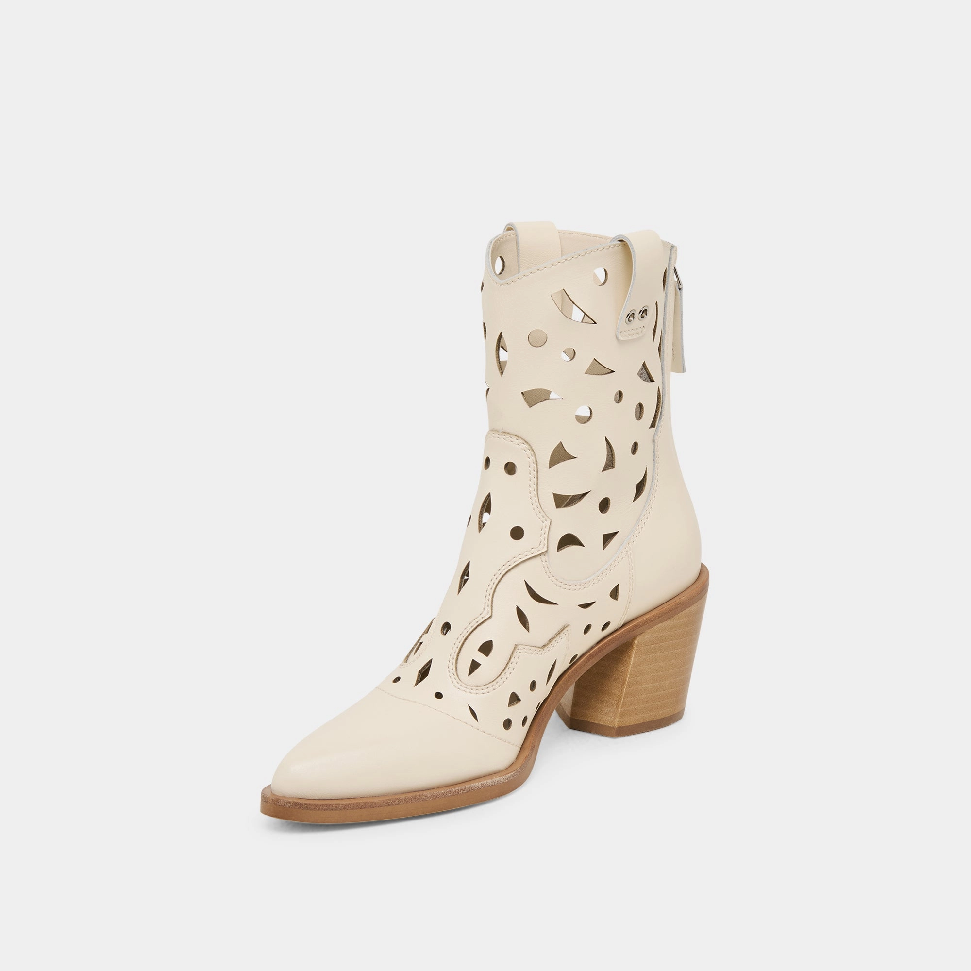 Zenobi Booties Off White Leather Bold Minimal