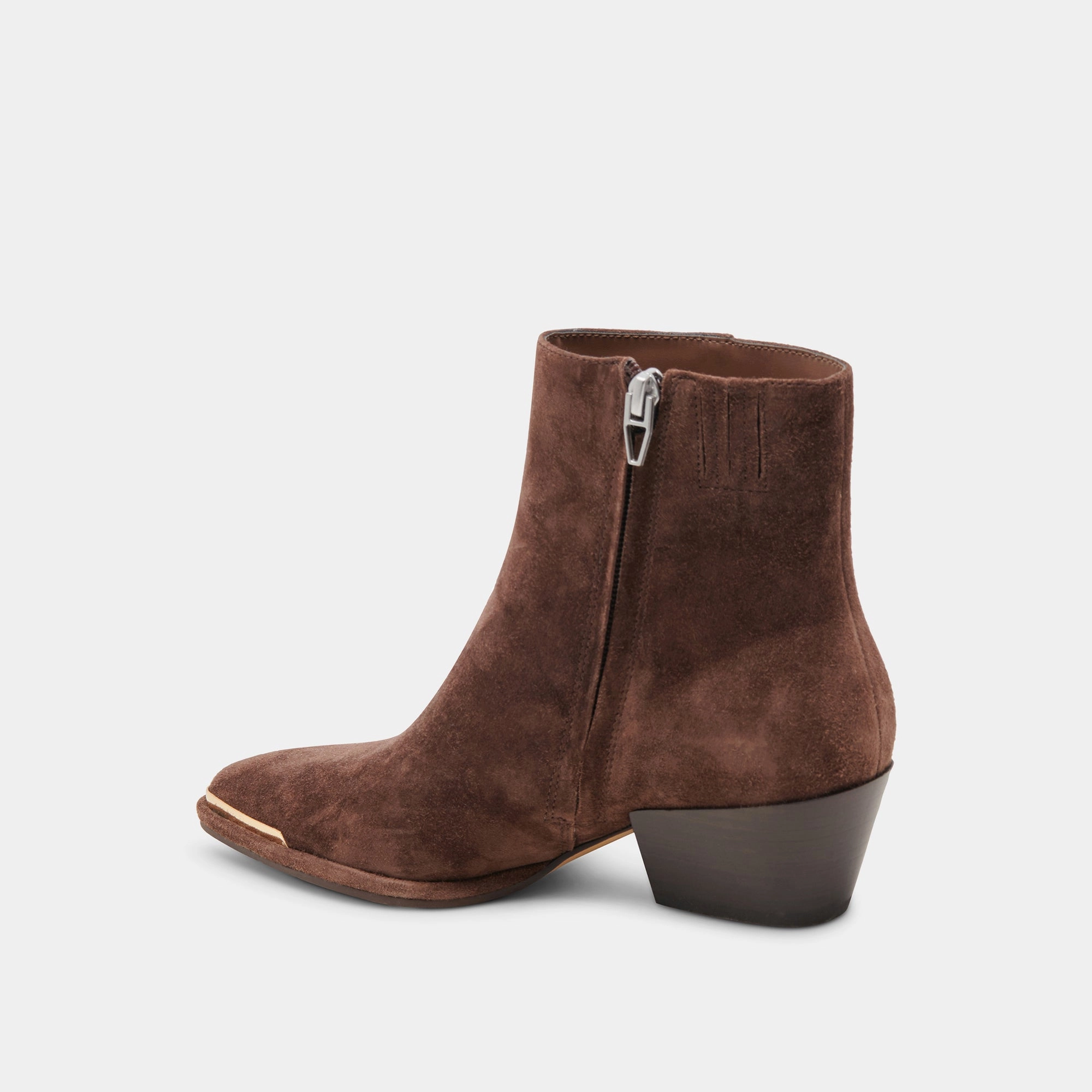 Fit To Live Nonah Wide Booties Dk Brown Suede